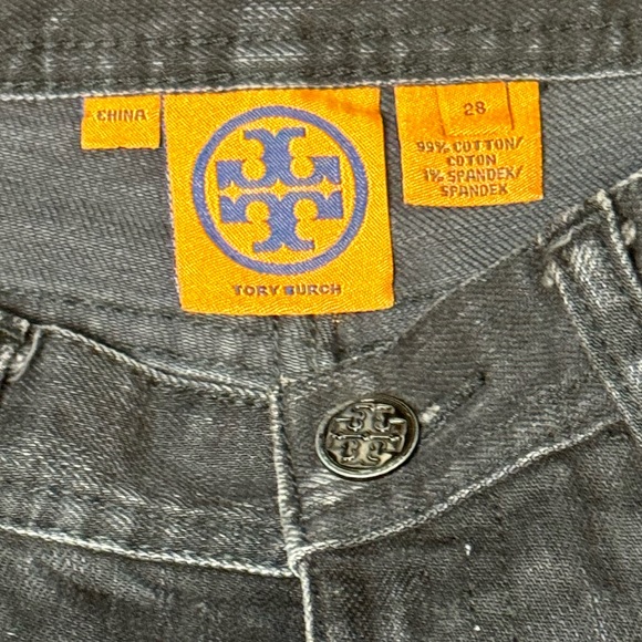 Tory Burch The Classic Tory Jean Boot Cut Black Size 28 - Picture 4 of 5